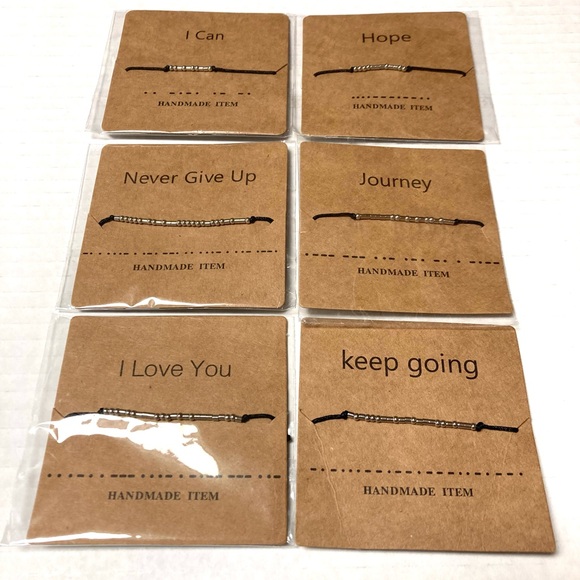 Six Inspirational Morse Code Bracelets - Picture 1 of 8